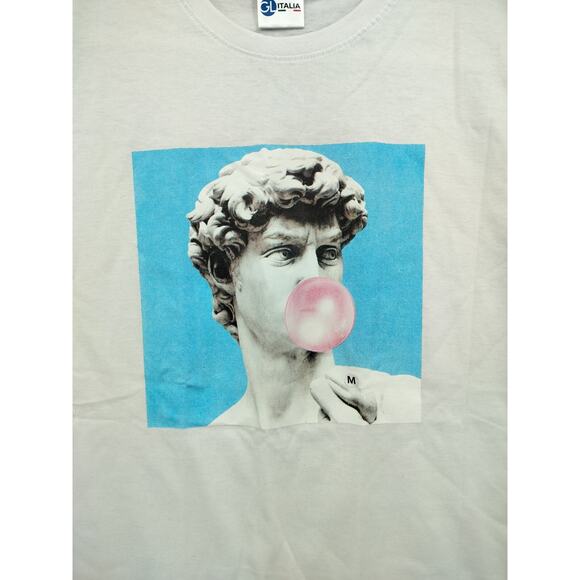 Graphic T-Shirt Size Large Color White David popping a gum - Picture 7 of 7